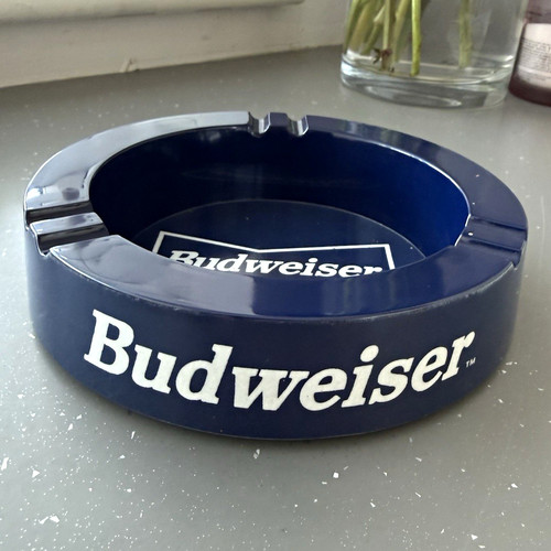 Budweiser blue plastic - blue, ashtray