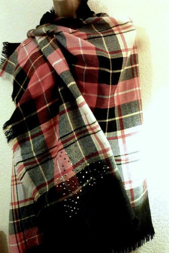 Zara large scarf check plaid - scarf,