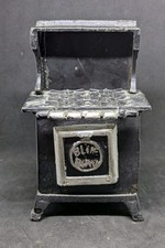 Vintage Miniature Old Fashioned Cast Iron Blue Bird Gas Stove 6.5" 