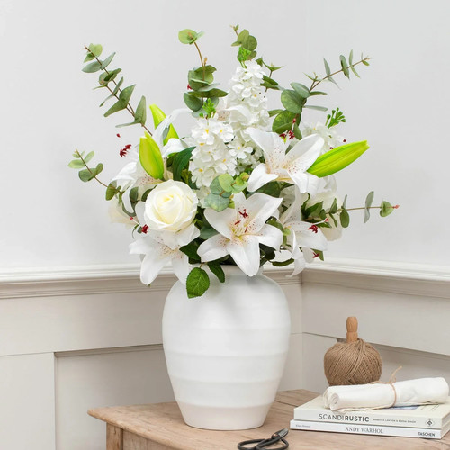 Artificial white lily - white,