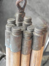 Drain Rods + Worm Screw & Brass Fittings - Vintage Wooden - Excellent Condition