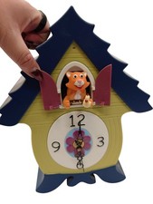 HeadsUp Design Cat Cuckoo Clock with Flower Pendulum Blue