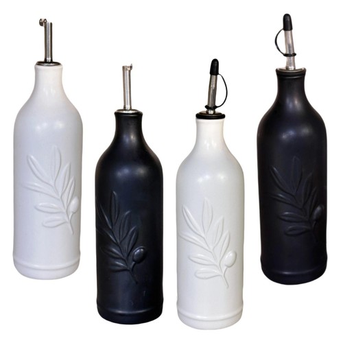 Ceramic olive oil dispenser - olive,