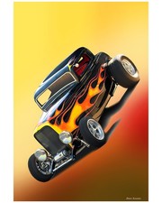 1932 ford coupe hot rod - 1932, flames