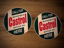 2x Castrol Stickers Vintage Old School Classic Car Rally Retro Hot Rod Rat #286