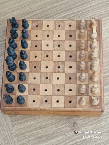 Vintage wooden travel chess - vintage,