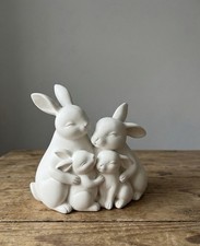 Pair White Hugging Bunny