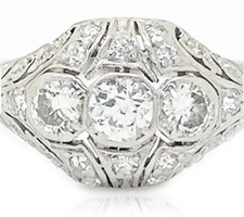 Art Deco 1920s Platinum 0.62ct