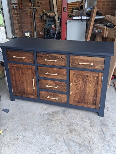 Solid oak sideboard - royal, navy