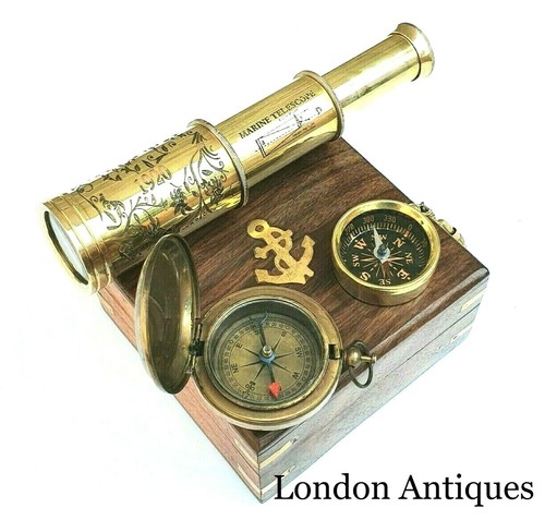 Antique compass vintage brass - antique,