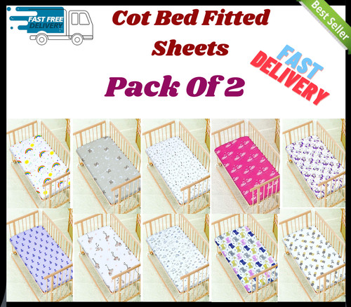 Cot bed fitted sheets - cot, soft