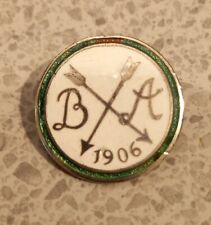 Vintage Club Initial B ARCHERY 1906 Enamel Pin Badge Vaughtons Birmingham