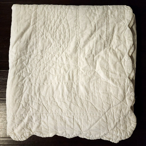 Antique white hand - antique, quilted