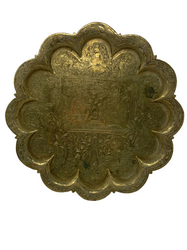 Tray brass gold ornate - gold,