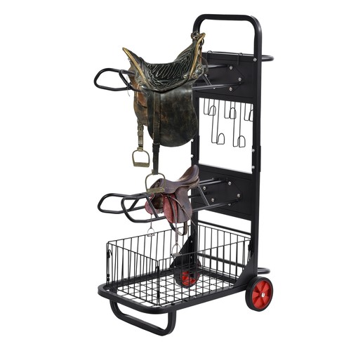Rolling saddle rack portable - rolling,