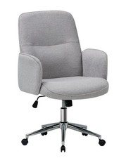 COLAMY Upholstered Fabric Office Chair Comfy Padded Height-adjustable