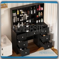 Black Dressing Table With LED