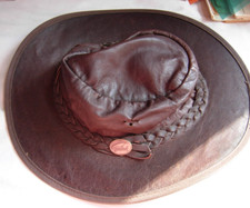 Australian bush hat small brown Gumleaf size 57 soft supple leather