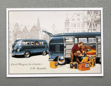 VW Volkswagen CAMPER VAN Vehicle 50s? Vintage Style Advertisement POSTCARD (I)