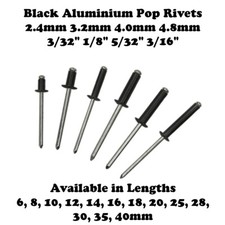Black Aluminium Pop Rivets