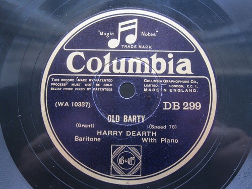 Harry dearth rpm old barty - 78,