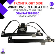 CITROEN C5 MK3 WINDOW REGULATOR FRONT RIGHT DRIVERS SIDE W/O MOTOR 2008 ON
