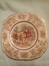 John Maddock and Sons Ltd plate square Robin Hood Meets Friar Tuck Ivory Ware