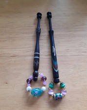 2 Wood Lace Bobbins. With