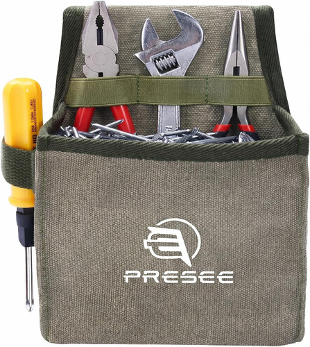 Green canvas tool - green, pouch