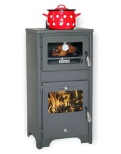 Wood Burning Stove with Oven & Hotplate | Ever 02 | 7.85 kW Log Burner