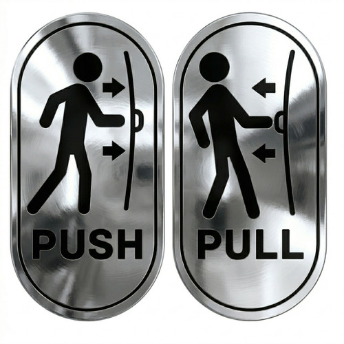 Push pull door sign stickers - door,