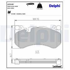 LP2149 BRAKE PAD SET, DISC BRAKE DELPHI