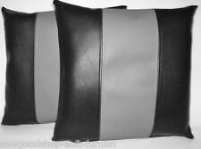 2 Black & Grey Stripe Faux