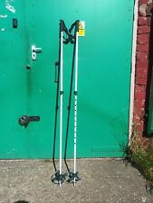 Ex MOD 2 x Gipron Ski Poles Italy White Flicklock Telescopic 110-155cm Pole