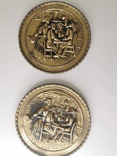 Brass plates wall embossed - brass,