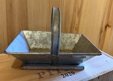 Small Galvanized Metal Trug Trough Garden Basket with Handle