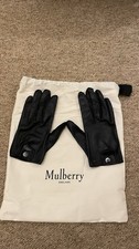 Mulberry butter soft genuine leather black ladies driving gloves size 7