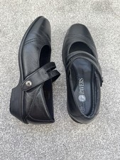 Pavers black leather - mary, jane