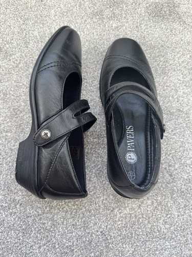 Pavers black leather mary jane - pavers,