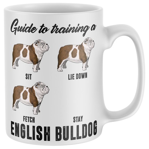 Funny english bulldog - english, coffee