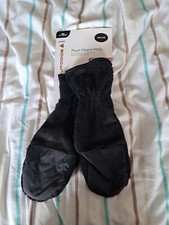 Crane black plush fleece - crane, mitts