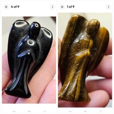 Crystal angel carving 2 available obsidian & tigers eye 6cm/ 25g approx