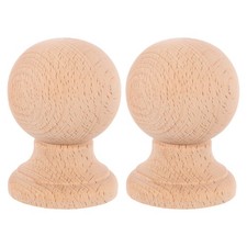 2 Pcs Curtain Poles Wooden