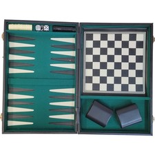 Deluxe 3-in-1 Backgammon Chess Checkers Set with Carry Case