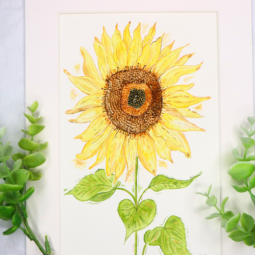 Sunflower hand painted - sunflower, hand-painted