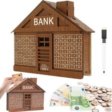 Wooden Money Bank With Counter Money Piggy Bank 10000 Saving Challenge Money Box