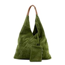 Boutique Real Leather Suede Hobo with Purse Woman Medium Shoulder Handbag