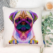 Pug Cushion Cover Pet Portrait