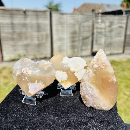 Natural pink flower agate - flower,
