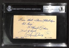 Chuck Berry Guitar Legend Vintage Signed & Inscribed Index Card BECKETT